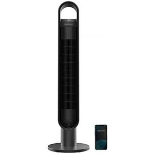 Cecotec Ventilatore a torre connesso ionico EnergySilence 9190 SkyLine. 60W, altezza 40", 3 velocità, oscillazione automatica, timer fino a 12 ore, controllo Wi-Fi e ionizzatore,altezza 40, nero