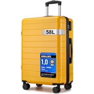 Shavont Valigia Media Rigida in ABS, Trolley Leggero con 4 Ruote Doppie 360° Silenziose, Serratura Integrata, Valigia da Viaggio 66x45x26,5 cm (66 cm, Giallo)