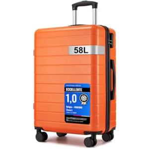 Shavont Valigia Media Rigida in ABS, Trolley Leggero con 4 Ruote Doppie 360° Silenziose, Serratura Integrata, Valigia da Viaggio 66x45x26,5 cm (66 cm, Arancione)