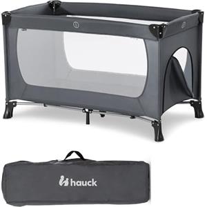 hauck Lettino da Viaggio Dream N Play Plus - Culla Neonato fino a 15kg - Letto Pieghevole 60x120cm - Box Bambini con Uscita Laterale - Borsa Inclusa - Grigio
