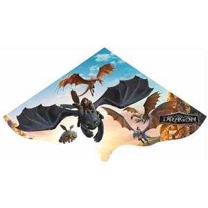 Günther Flugspiele 1212 - Aquilone Dragons single-line, ca. 115 x 63 cm, aquilone per bambini in robusta pellicola di PE, con maniglia e cordino inclusi, gioco da esterno a partire dai 4 anni di età