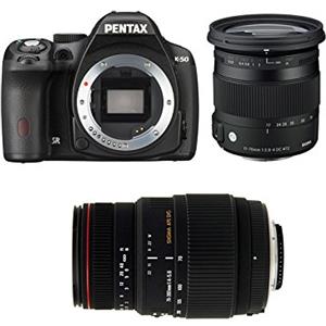 Pentax K-50 + SIGMA 17-70 CONTEMPORARY + SIGMA 70-300 DG APO MACRO Kit fotocamere SLR 16.28MP CMOS 4928 x 3264Pixel Nero