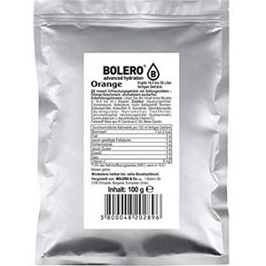 Bolero Drink - 100 g di borsa - sufficiente per 20-25 litri di bevanda senza zucchero - ideale per palestre, case di riposo e scuole - diversi sapori (Arancione)