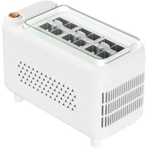 Jotekonoby Macchina per il ghiaccio portatile per auto, 12 V, compatta, per campeggio, viaggi, ufficio, camper, barca, con corpo in ABS a raffreddamento rapido, colore bianco (bianco 12)
