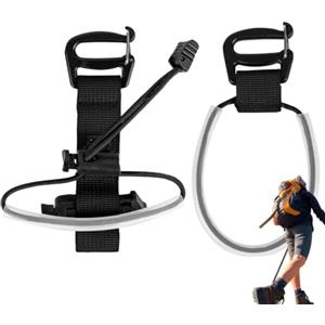 Generico Porta Bastoncini da Trekking Per Zaino - Clip per cinturino per bastoncini | Porta bastoncini da trekking elastico in tessuto PP con tracolla regolabile per zaino da escursionismo, campeggio, viaggi