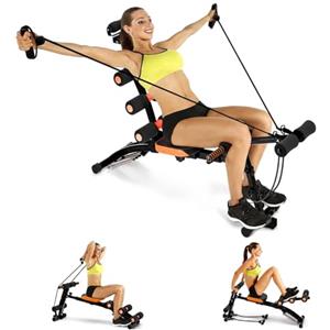 woshapce Macchina per addominali, panca per allenamento addominali per palestra a casa, multifunzione, regolabile, attrezzo per esercizi addominali per allenamento totale del corpo (nero)