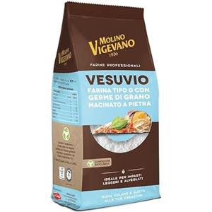 Generico Molino Vigevano Vesuvio Farina Tipo 0 | 5 Pezzi x 500g Ideale per Pizza Napoletana Contemporanea e Medie Lievitazioni, Risultato Professionale