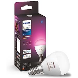 Philips Hue Sferetta Smart LED E27 | Luce bianca e colorata, 5.3 W, Dimmerabile, Smart Home, Controllo via app e bluetooth, Compatibile con Alexa e Google