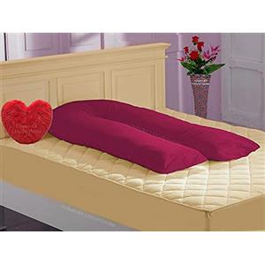 Comfort Collections - Federa per cuscino a forma di U, 3,5 m, per maternità, allattamento, gravidanza, cuscino per tutto il corpo, colore vino