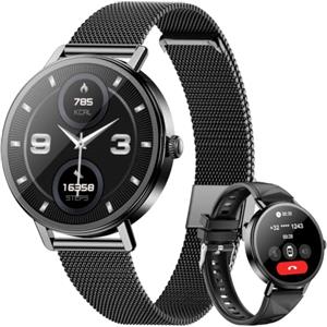 Blackview Smartwatch Donna, Effettua e Rispondi alle Chiamate, Orologio Smartwatch Fitness con 1.26' HD 112+ Sportive/SpO2/Monitoraggio del Sonno/Cardiofrequenzimetro per Android IOS