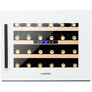 KLARSTEIN Cantinetta Vino Design da Incasso, Cantinetta Vino Refrigerata a Zona Singola per Vino Rosso, Bianco e Birra, Controlli Touch, Frigo Vino Cantinetta per Esterno/Interno, 57L, 24 Bottiglie