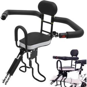 Generico Seggiolini Per Bicicletta Per Bambini Anteriori E Posteriori - Con Guardrai | Seggiolino Per Bici Elettrica Per | Lucchetto A U, Pedali Da 39-45 Cm, Reggisella E Attacco Per Attacco Manubrio, Ad