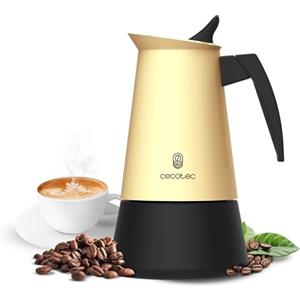 Cecotec Caffettiera Moka Express Piccolina 900 Beige. 450ml, 10 Tazze di Caffè, Acciaio Inox, Adatta Tutte le Superfici, Filtro Premium, Valvola di Sicurezza, Manico Termoresistente, Design Elegante