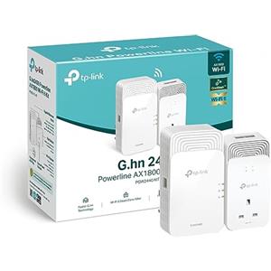 TP-Link Kit PGW2440 Avanzato Adattatore Powerline G.hn 2400 Mbps Booster Internet WiFi 6.1800 Mbps, Alimentazione supplementare, 2+1 porte Gigabit Ethernet, Streaming e Giochi 8K