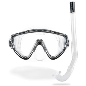 Cressi Tinetto & Mini Island Clear/Black - Combo Set Snorkeling Junior Maschera Tinetto e Snorkel Mini Island, Trasparente/Nero, Taglia Unica
