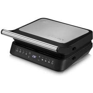 ZEEGMA Griglia Elettrica a contatto GRILL CHEF 3.0, 5 Programmi Piastre Estraibili Lavabile in Lavastoviglie Temperatura Regolabile Display, Potenza 2000 W, Riscaldamento Piastre Indipendente