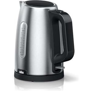 Braun PurShine - Bollitore elettrico, base girevole a 360°, indicatore del livello dell'acqua, stoccaggio del cavo, funzione di spegnimento automatico, capacità 1,7 l, WK1500BK, 2200 W, nero