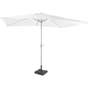 VONROC Ombrellone da giardino Rapallo 200x300 cm con Base da 20 kg, Inclinazione Regolabile, UPF 50+, Manovella Facile e Copertura Protettiva Inclusa Bianco