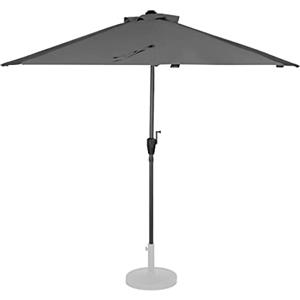 VONROC Ombrellone da giardino Magione 270x135 cm Mezzaluna, Ideale per Balconi e Terrazze, UPF 50+, Meccanismo Laterale Facile, Telo in Poliestere Riciclato, Copertura Protettiva Inclusa Grigio