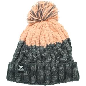 Surf Monkey Cappello invernale unisex con pompon taglia unica in pile interno, grigio / rosa, Taglia unica