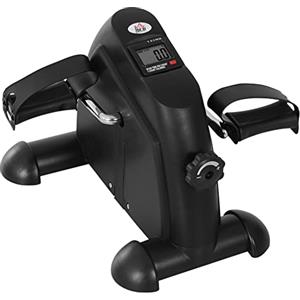 HOMCOM Mini Cyclette Portatile Gambe Display LCD 35 x 40 x 31 cm Nero