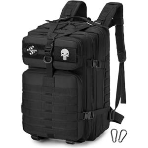 SPAHER 50L Zaino da Trekking Escursionismo Militare Tattico Grande, Nero