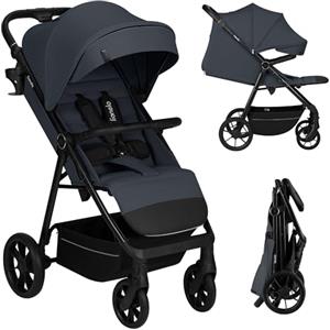 LIONELO Passeggino Leggero e Compatto IVA per Bambini da 6 mesi a 4 anni /22kg Ruote girevoli a 360°, Sospensione, Schienale Maniglione e Poggiapiedi regolabili Capottina XXL UPF50+ Tessuto premium