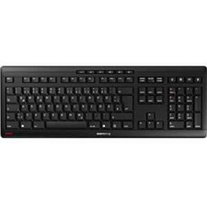 CHERRY STREAM KEYBOARD WIRELESS, Tastiera Senza Fili, Layout per la Germania (QWERTZ), Wireless 2,4 GHz, Tasti Silenziosi, Design Piatto, Alimentazione a Batteria, Nero