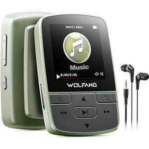 WOLFANG Lettore MP3 da con Bluetooth 5.2, clip sportiva (Verde Militare)