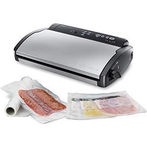 FoodSaver V2860 Macchina Sottovuoto per Alimenti Secchi/Umidi, Sigillatura Automatica, Indicatori LED, Adatta a Piccoli Spazi, 100 W, Argento/Nero