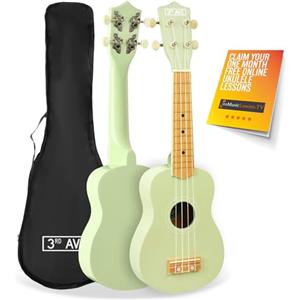 3rd Avenue Ukulele Soprano per Principianti 21 Pollici 4 Corde in Nylon con Borsa Uke Gratuita - Verde Pastello - Lezioni Online Gratuite per 1 Mese