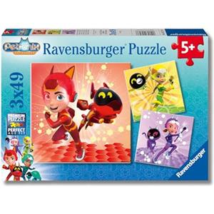 Ravensburger - Puzzles Petronix Defenders Confezioni Da 3 | Puzzle Bambini 5 Anni O Più | Regalo Bimba 5 Anni 3 X 49 Pezzi | Puzzle Bambini 21 X 21 Cm | Puzzles Perfetti Ravensburger