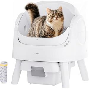 PetPivot Lettiera autopulente con design aperto, modalità automatiche e manuali, pulizia istantanea e pala semplice, ideale per gatti di grandi dimensioni, adatta per famiglie multigatti