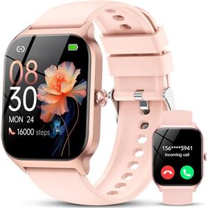 CASCHO Smartwatch Donna, 1.85'' Orologio Smartwatch Donna con Chiamate Bluetooth/Assistente Vocale AI, 115+ Sportive Smart Watch con Contapassi/Sonno/ Spo2/ Cardiofrequenzimetro, IP68 Rosa