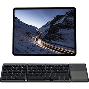 Mcbazel Tastiera Bluetooth Pieghevole Ricaricabile,Tri-Tastiera Wireless Pieghevole Portatile con Touchpad per Dispositivo Mobile, Layout US