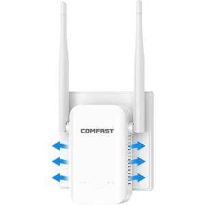 COMFAST Ripetitore WiFi 300Mbps Amplificatore Segnale WiFi con 2 Antenne, Pulsante WPS, Indicatore di Segnale, Design Compatto e Portatile, Buona Dissipazione del Calore, Ideale per Casa e Ufficio
