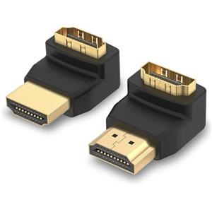 VCE Adattatore HDMI Angolare 90/270 Gradi, Maschio-Femmina, Supporto 4K@60Hz 3D HDR, Compatibile con TV, Monitor e Console, 2 Pezzi