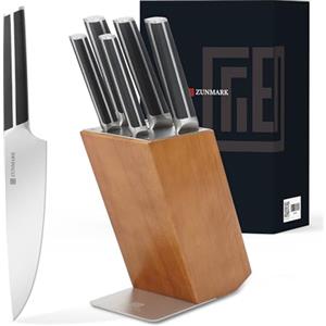 ZUNMARK Set Coltelli da Cucina, Acciaio Tedesco X50CrMoV15 Alto Carbonio (6pcs)