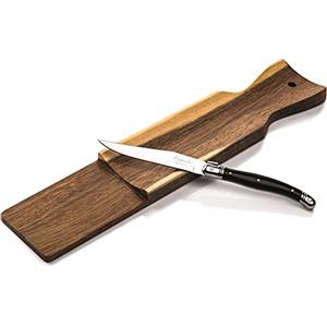 Laguiole Style de Vie salsiccia con coltello, legno di acacia