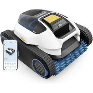 Spino E1 Robot Piscina Fondo e Parete Linea Acqua, Autonomia di 210 Min, 21950 LPH Max, 5 modalità Aspirapolvere Piscina Wireless, Navigazione Trajet SmartArc, Controllo App, Ideale per Piscine 150㎡