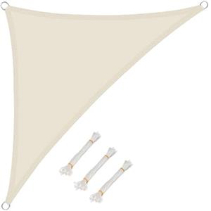WOLTU Vela ombreggiante 5x7x7m in PES 160 g/m² Impermeabile Tenda a Vela Parasole Triangolare Protezione Solare Respirante Anti UV Giardino Esterni Crema