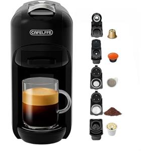 CAFELFFE Macchina da caffè a capsule monodose 5 in 1 MK-606, macchina per caffè espresso caldo/freddo da 19 bar, compatibile con cialde e fondi K-Cup/NES Original/DG/ESE, 7 volumi d'acqua