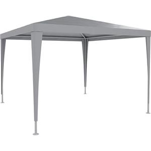 Bricozone Gazebo Struttura in Acciaio Copertura In PE 110 gr/m² Impermeabile Idrorepellente Resistente Raggi Solari UV Tenda Ombrellone Per Fiere Piscina Pic Nic Giardino Campeggio Esterno 3 x 3 Metri (Grigio)