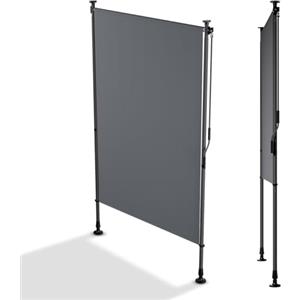 Juskys Tenda Verticale Barbados 120x310 cm - Tenda a pinza estensibile, protezione solare e visiva, resistente alle intemperie e ai raggi UV, idrorepellente - Grigio