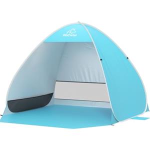 Wolfwise Tenda da Spiaggia Pop Up, Tenda Mare UPF 50+, Portatile con Borsa per il Trasporto, Idrorepellente e Ventilata con Tasche per la Sabbia per 3-4 persone, 160 × 140 × 125 cm, Blu
