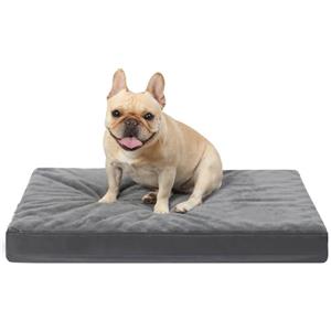 KSIIA Cuccia Cane Interno Taglia Media, Utilizzabile su Entrambi i Lati, Ortopedico Cuscino per Cani Sfoderabile e Lavabile, Letto per Cani Impermeabile, Materassino Cane Grigio Scuro, 75x47x7cm