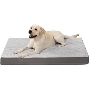KSIIA Cuccia Cane Interno Taglia Grande XL, Utilizzabile su Entrambi i Lati, Ortopedico Cuscino per Cani Sfoderabile e Lavabile, Letto per Cani Impermeabile, Materassino Cane Grigio, 105x70x9cm