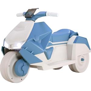 MAMIZO Moto elettrica per bambini, Triciclo elettrico con 2 motori, 92x42x56 cm, Moto elettrica per bambini con musica, pedali, faro anteriore, USB, 3 km/h, 30 kg, per bambini 3-6, 3 pcs ruote, Blu