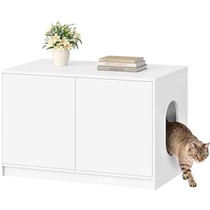 Fobyfurny Mobile Lettiera per Gatti, 80 x 50 x 51,5 cm, Bianco
