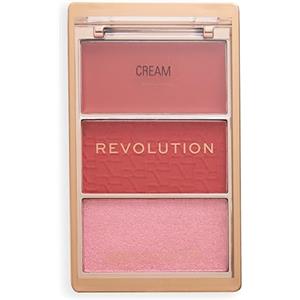 Revolution Beauty London Revolution Blush Icon, Blush Altamente Pigmentato, Formula Modulabile, Arricchito con Acido Ialuronico per una Pelle Idratata e Luminosa, Rebellious Red, 10g